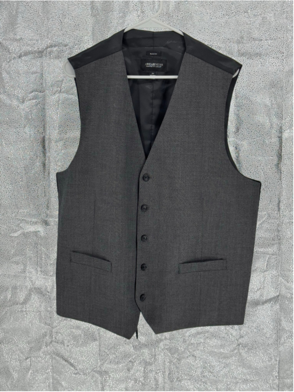 Men's AWEARNESS Kenneth Cole Slim Fit Vest, Size 2X, Grey